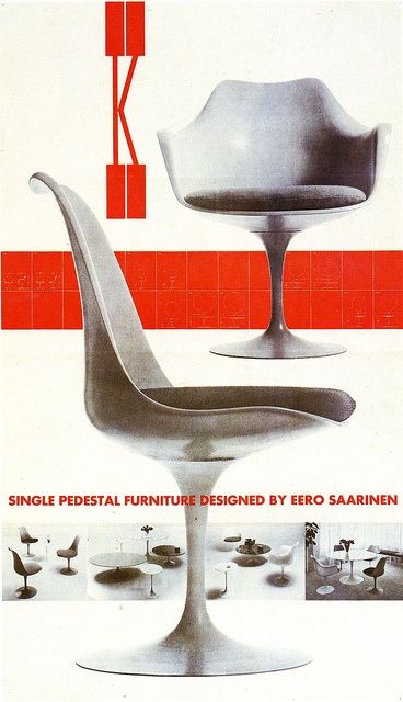 Knoll Vintage Poster Saarinen Chair, Herbert Matter, Furniture Ads, Tulip Chair, Design Presentation, Eero Saarinen, Room Deco, Herman Miller, Ikea Hacks