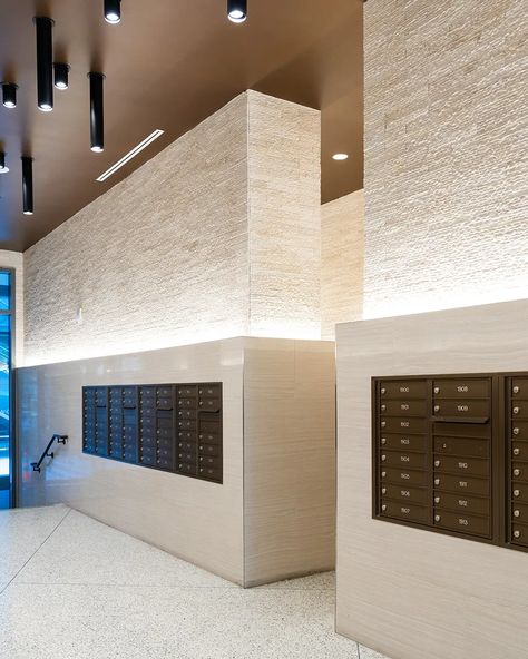 ashton › Origin Apartment Mail Room, Mail Room Design, Apartment Entrance Lobby, Apartment Lobby Design, Mailroom Design, Entrance Lobby Design, Condo Lobby, Residential Lobby, Oak Cladding