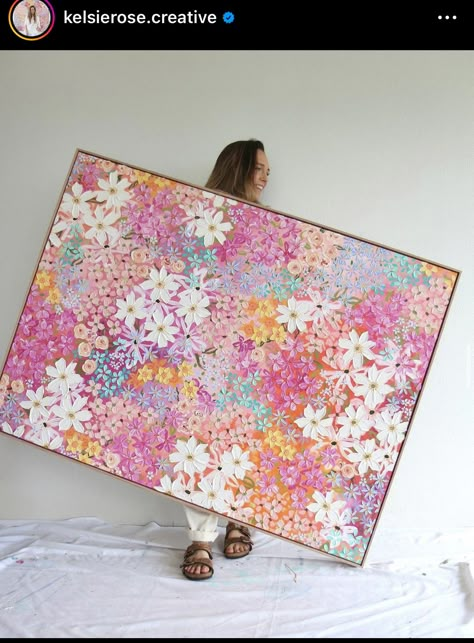 Big Floral, Living Room Painting, Floral Artwork, Art Inspiration Painting, Painting Inspo, Painting Art Projects, Diy Art Painting, Diy Canvas Art, Diy Canvas