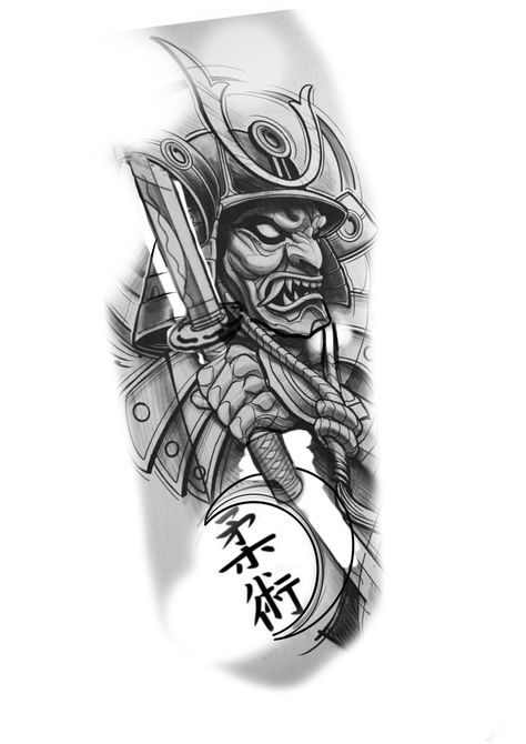 Japanese Forearm Tattoo, Tattoo Chart, Samurai Tattoo Sleeve, Japanese Leg Tattoo, Samurai Warrior Tattoo, Oni Tattoo, Temple Tattoo, Samurai Tattoo Design, Egypt Tattoo