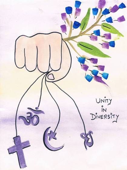 ☮ * ° ♥ ˚ℒℴѵℯ cjf Culture Of Integrity For Nation's Prosperity Drawings, Unity In Diversity Poster Drawing, Unity Of Religions Poster, Unity In Diversity Poster India, Unity Art Drawings, Communal Harmony Quotes, Unity In Diversity Drawing, Unity In Diversity Poster, Poster On Unity In Diversity