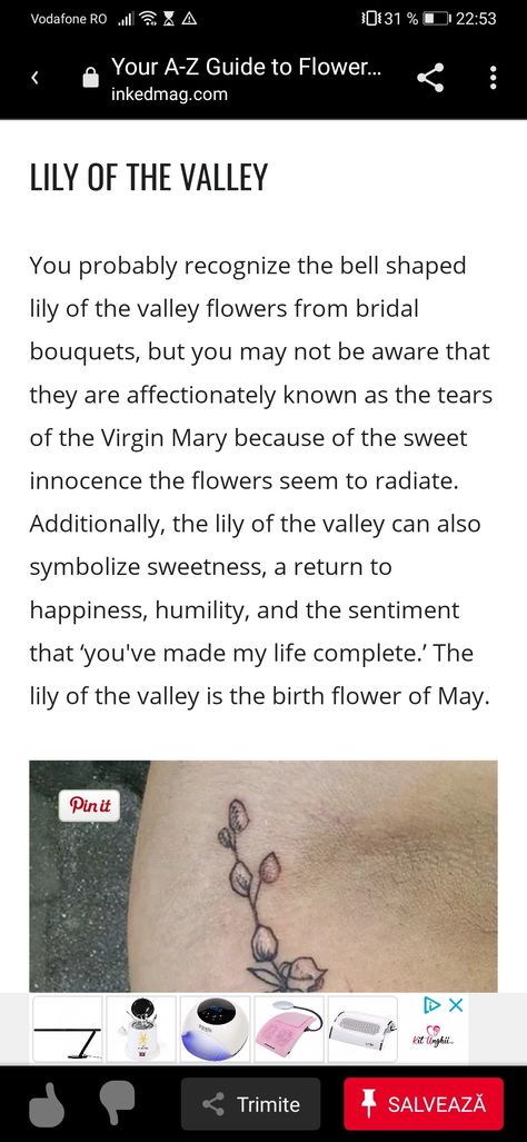 Blue Lily Of The Valley Tattoo, Lily Of The Valley Ear Tattoo, Lilly Tattoo Meaning, Lilly Of The Valley Tattoo Meaning, Lily Of The Valley Meaning, Armband Tattoo Meaning, Flower Tattoo Meaning, Lily Tattoo Meaning, Valley Tattoo