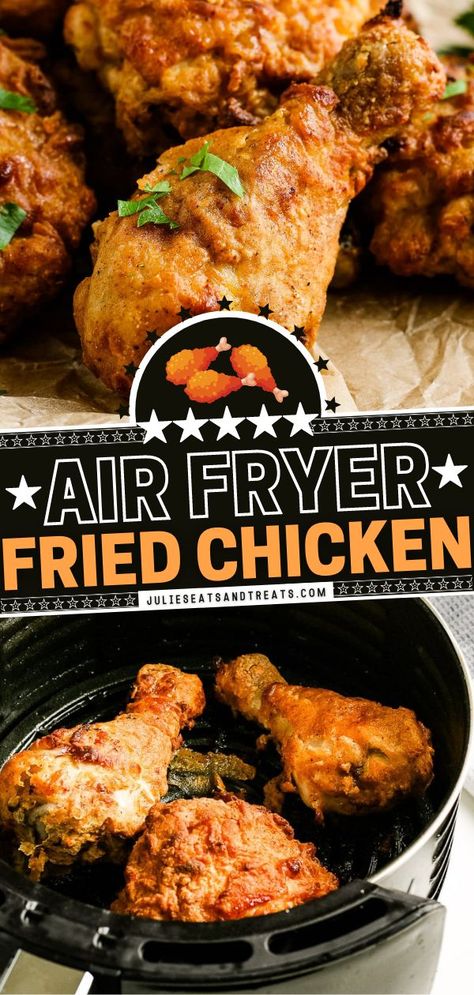 Best Air Fryer Fried Chicken, Air Fryer Chicken Leg Recipe, Chicken Legs Recipes, Recipes Airfryer, Ninja Grill, Actifry Recipes, Fried Chicken Legs, Air Fryer Fried Chicken, Air Fryer Chicken Thighs