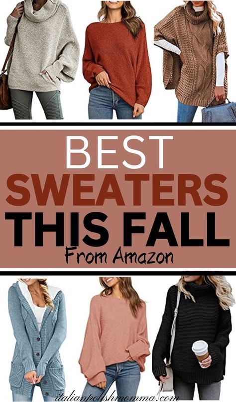 Six different women wearing cute fall sweaters for this season. Sweaters For Mom, Fall Sweaters 2022 Women, Cute Fall Sweaters For Women, Womens Sweaters 2022, Fall Chunky Sweater Outfits, Warm Sweaters For Women, Fall Sweater Outfits 2023, Amazon Sweaters 2022, Fall Sweaters 2023