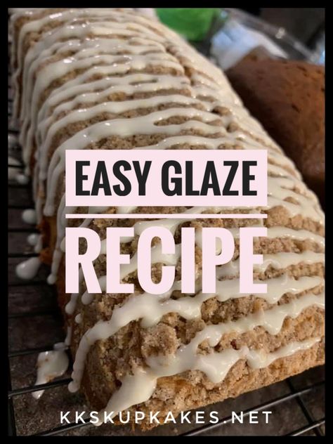 Glaze For Blueberry Bread, Glaze For Banana Cake, Banana Glaze Recipes, Banana Bread Glaze Recipes, Glaze Icing For Banana Bread, Glaze For Banana Nut Bread, Banana Bread Frosting Easy, Banana Bread Glaze Easy, Pumpkin Bread Glaze Recipe