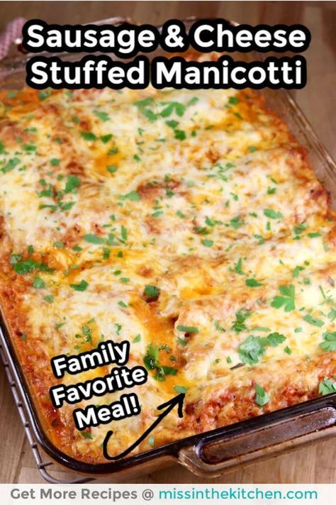 Sausage Manicotti Recipe, Sausage Stuffed Shells, Baked Manicotti, Stuffed Manicotti, Manicotti Pasta, Cheese Manicotti, Manicotti Recipe, Leftover Ham Recipes, Stuffed Shells Recipe