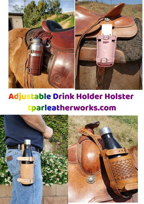 Beer Holder Diy, Beer Holder, Horse Camp, Tooling Patterns, Leather Crafting, Beer Holders, Bottle Wrapping, Horse Diy, Diy Holder