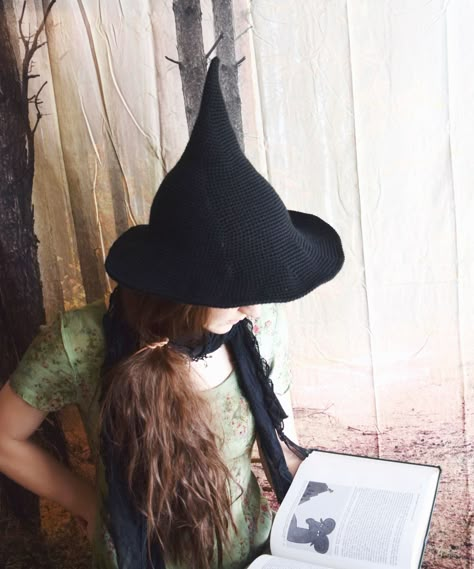 Witch Hat Pattern | Morale Fiber Witch Hat Crochet Pattern, Witch Hat Crochet, Witchy Crochet, Witch Hat Pattern, Teddy Bear Onesie, Hat Patterns Free, Hat Crochet Pattern, Crochet Halloween, Halloween Crochet Patterns