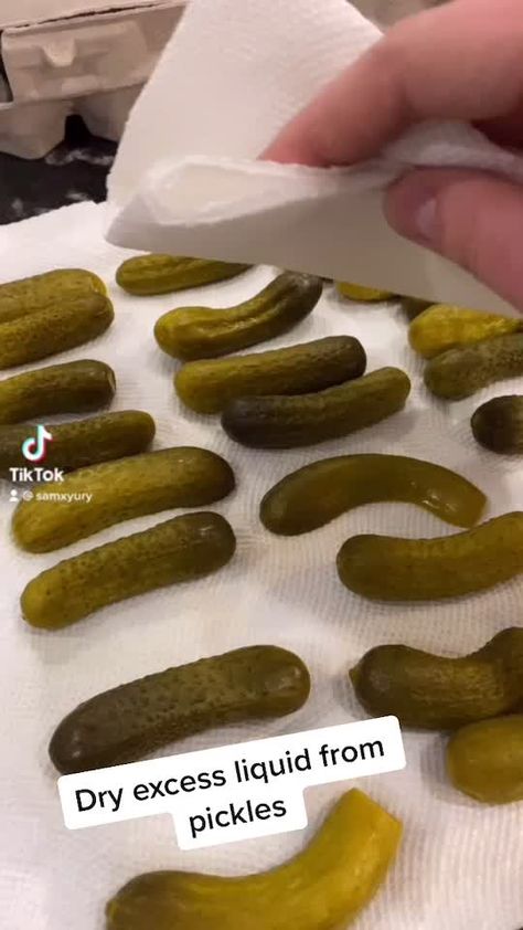 Sam Yury 🖤(@samxyury) on TikTok: how to: AIR FRIED PICKLES #airfryer #airfryerpickles #pickles #cooking #appetizer #fyp How To Make Fried Pickles, Air Fried Pickles, Mini Pickles, Buffalo Fries, Bayou Classic, Pickle Chips, Fried Pickles, Fryer Recipes, Bread Crumbs