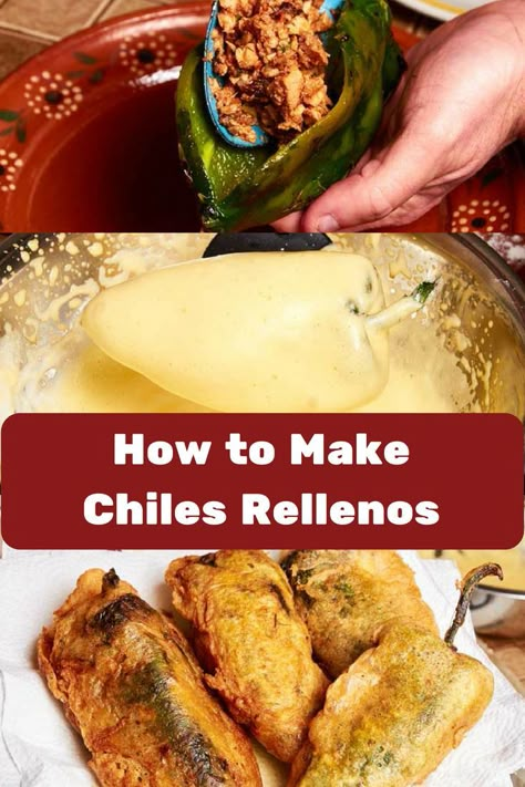 Chiles Rellenos Recipe, Stuffed Chili Relleno Recipe, Rellenos Recipe, Chile Relleno Recipe, Chili Relleno, Known And Loved, Mexican Dinner Recipes, Chile Relleno, Mexican Dinner