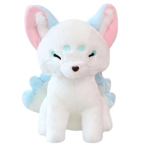 ELAINREN Lifelike Nine-Tailed Fox Stuffed Animals Toy Realistic White Fox Plush Toy Cute Kyuubi Kitsune Plushie Dolls Gifts for Kids/14.9''x11.8''x7.8'' Kitsune Plush, Fox Stuffed Animal, Fox Toys, Nine Tailed Fox, Kids Gift Guide, Cute Stuffed Animals, Cute Fox, Halloween Sale, Doll Gift