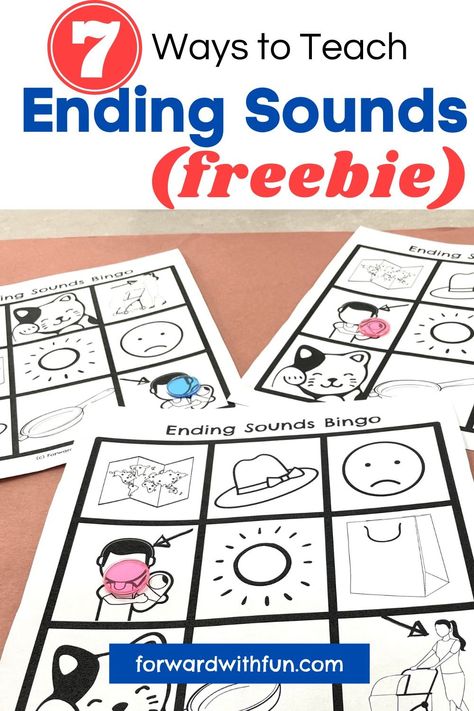 ending sound bingo printables Sound Segmentation, B Is For Ball, Teaching To Read, Sound Blending, Phonemic Awareness Games, Sound Activities, Middle Sounds, Ending Sounds, Phonemic Awareness Activities