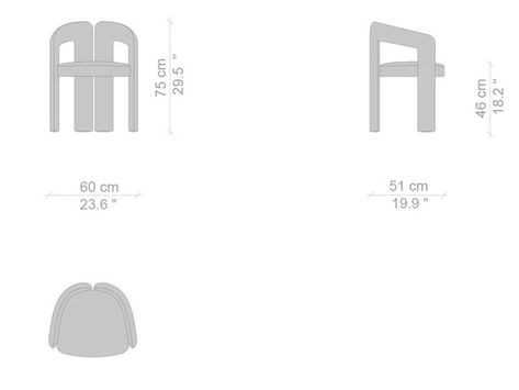 Dimensions DUDET - PRO Dudet Chair, Patricia Urquiola, Charlotte Perriand, Chair Dimensions, Continuous Line, Easy Chair, Philippe Starck, Seat Pads, Polyurethane Foam