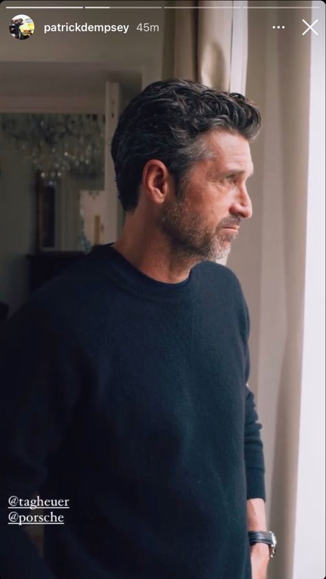 Patrick Dempsey Hair, Patrick Demsey, Shaved Head With Beard, Martin Henderson, Grey Hair Men, Derek Shepherd, Patrick Dempsey, Most Handsome Men, Boys Haircuts