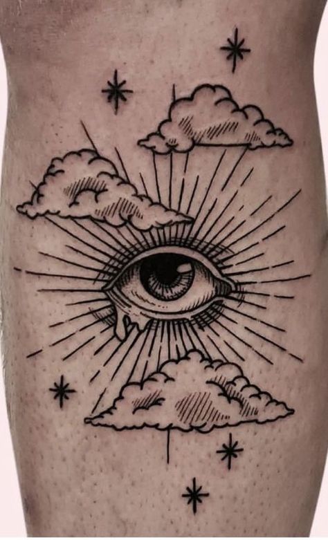 Etching Tattoo Stencil, Eye Forearm Tattoo, Raincloud Tattoo, Alchemist Tattoo, Masonic Eye, Esoteric Tattoo, Stippling Tattoo, P Tattoo, Medieval Tattoo