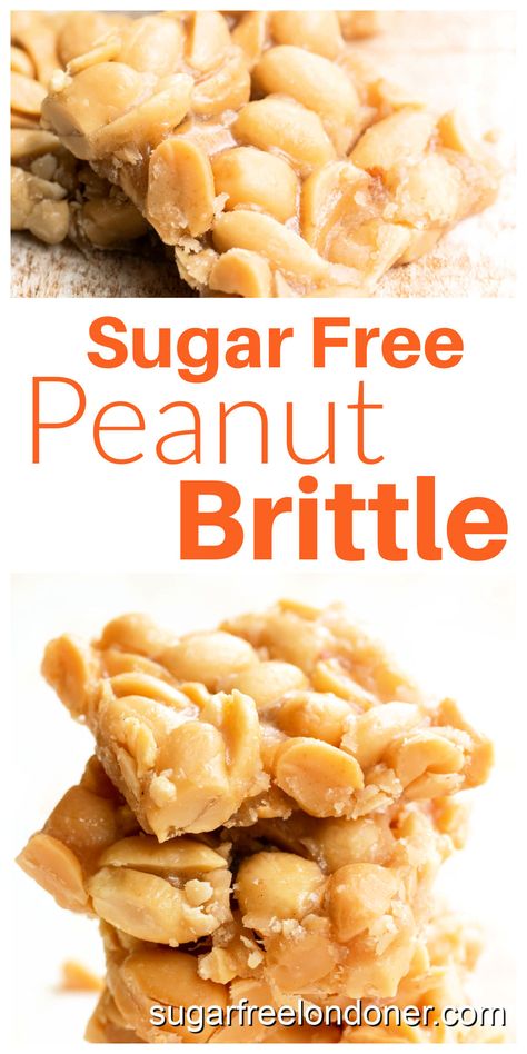 Sugar Free Peanut Brittle (Keto) Deserts For Diabetics Healthy, Sugar Free Londoner, Healthy Peanut Brittle, Sugar Free Peanut Clusters, Sugar Free Breakfast Bars, Keto Peanut Brittle Recipe, Sugar Free Carb Free Desserts, Sugar Free Peanut Brittle, Simple Sugar Free Desserts