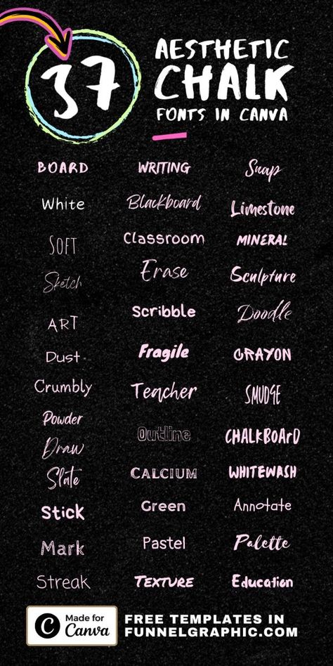 Free Handwriting Chalk Fonts - 37 Free Fonts to use on Canva - Aesthetic Fonts Chalk Font Canva, Yearbook Fonts, Website Fonts Typography, Best Handwritten Fonts, Canva Aesthetic Font, Font Canva Lettering, Cute Fonts Alphabet, Chalk Fonts, Canva Aesthetic