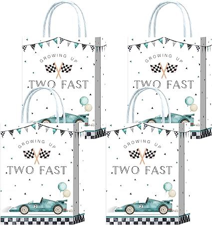 16 Pieces Blue Racing car 2nd Birthday Goodie Bags for 2nd Birthday Party Supplies,Two Fast Gift Snacks Treat Candy Party Favors Bags with Handles for Kids Race Car Theme Birthday Party Decorations 2nd Birthday Party Bags, Car Theme Birthday Party, Car Theme Birthday, Race Car Themes, 2nd Birthday Boys, Kids Races, Birthday Goodie Bags, Car Theme, Cars Theme Birthday Party