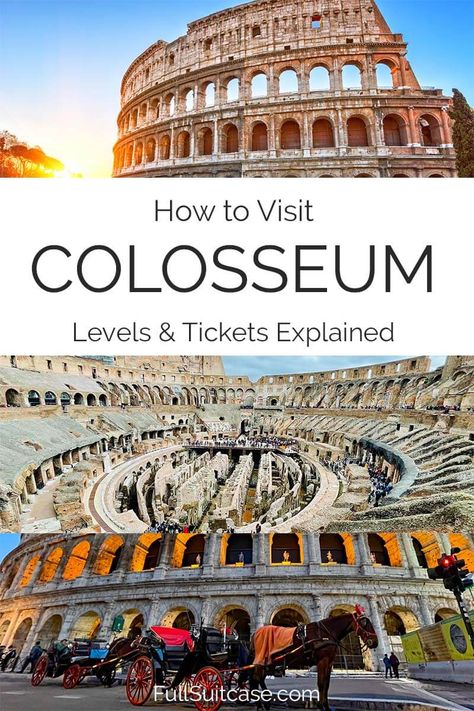 How to Visit Colosseum (Rome): Tickets, Tours & Levels Explained Best Colosseum Tour, Rome Tourist Attractions, Rome Collesium, Colloseum Italy, Colleseum Rome, Rome Colloseum, Rome Coliseum, Rome Tourist, The Colosseum Rome