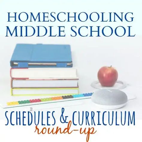 Homeschooling Middle School | Schedules & Curriculum Round-Up Homeschool For Middle Schoolers, Homeschooling Middle School, Middle School Schedule, O Craft, Homeschool Middle School Curriculum, Online Homeschool Curriculum, Middle School Curriculum, Middle School Hacks, Homeschool Middle School