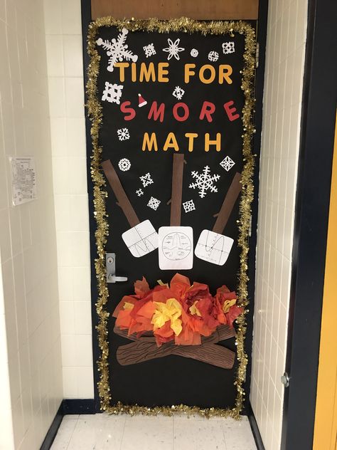 Fantastic math themed door by my student and I. Christmas Door Inspo Classroom, Stem Christmas Door Decorations, Math Door Decorating Ideas, Teacher Door For Christmas, Math Christmas Door Decorations, Christmas Math Door Decorations, Math Teacher Christmas Door, Math Christmas Door, Student Decorated Christmas Door