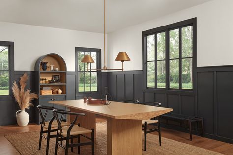 Sw Iron Ore, Dark Gray Paint Colors, Charcoal Grey Paint, March Colors, Dark Grey Paint, Color Of The Month, Mid Century Furnishings, Neutral Paint Color, Neutral Paint Colors