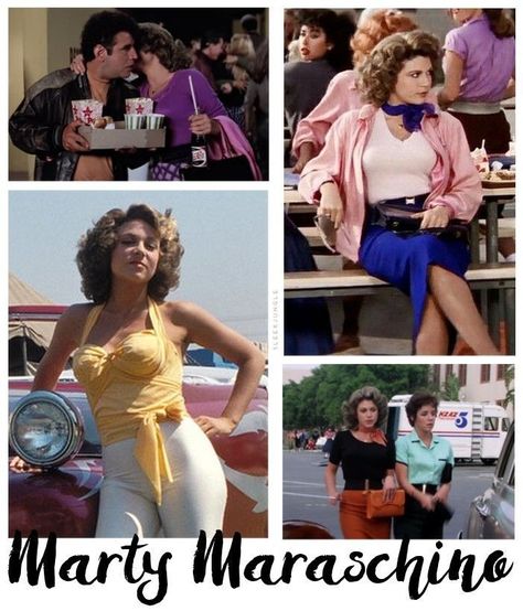 Marty From Grease, Grease Outfits 1950s, Marty Maraschino, Grease Fashion, Grease Style, Grease Outfits, Retro Ponytail, Vintage Dress Sewing Patterns, Grease Costumes