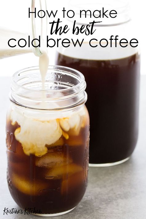 How to make cold brew coffee at home. This easy cold brew coffee recipe makes the perfect glass of iced coffee! You can scale this recipe to make more or less cold brew coffee concentrate. The recipe as written will fit perfectly in a quart size mason jar. Cold Brew Coffee Concentrate Recipe, Cold Brew Concentrate Recipes, Brew Coffee Recipe, Cold Brew Coffee At Home, Best Cold Brew Coffee, Make Cold Brew, Cold Brew Coffee Recipe, Cold Brew Coffee Concentrate, Cold Brew Recipe