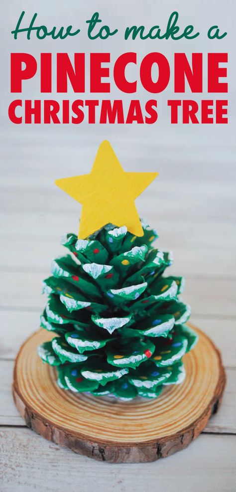 Kids Diy Christmas Crafts, Pinecone Christmas Crafts, Diy Christmas Tree Crafts, Christmas Crafts Easy, Christmas Tree Crafts Diy, Xmas Crafts Kids, Pinecone Christmas Tree, Kindergarten Christmas Crafts, Pine Cone Christmas