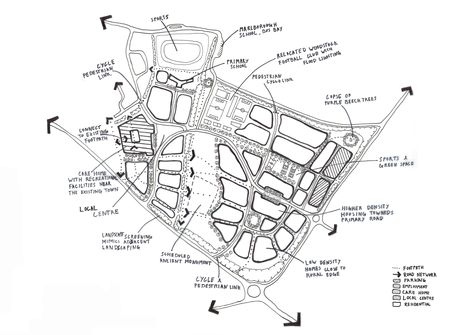 Urban Extension Woodstock East, West Waddy ADP. Client: Vanbrugh Unit Trust & Pye Homes, Illustrative Layout. Urban Site Analysis Diagram, Urban Design Strategies Diagram, Urban Diagrams, Rendered Plan, Urban Scheme Concept Diagram, Urban Planning Analysis Maps, Urban Graphics, Traffic Analysis Diagram Urban Planning, Set Building