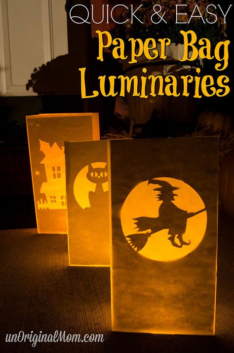 Paper Bag Luminaries, Paper Bag Lanterns, Diy Halloween Luminaries, Silhouette Challenge, Halloween Paper Bags, Halloween Luminaries, Luminaries Bags, Community Ideas, Silhouette Halloween