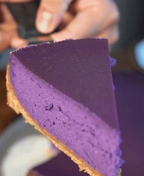 Recipe for Ube Cheesecake Ube Cheesecake Recipe, Ube Cheesecake, Ube Jam, Ube Ice Cream, Ube Recipes, Japanese Cheesecake, Baked Cheesecake Recipe, Fun Deserts, Creamed Honey