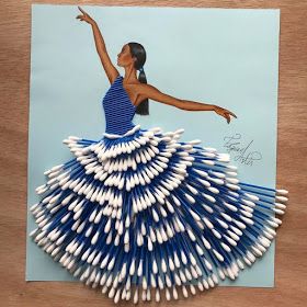 Diy Summer Crafts, Desain Quilling, Piece Of Paper, Creative Artwork, Fashion Design Drawings, Summer Diy, Art Dress, Summer Crafts, Art Plastique