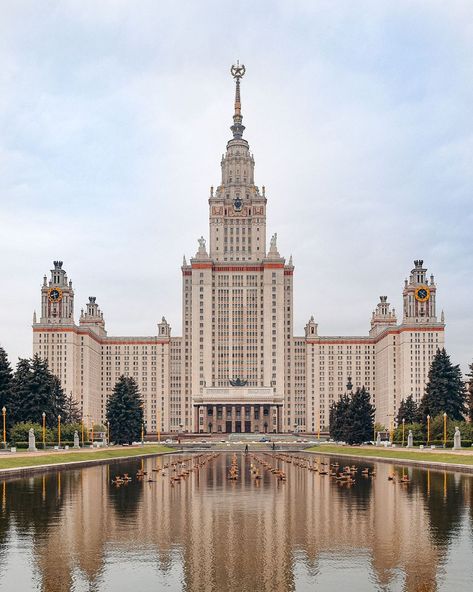 Alice | Travel | Vienna on Instagram: “📍Moscow State University better known as MGU When it was constructed, it was the tallest building in the world outside of New York. It‘s…” Moscow Buildings, Moscow Architecture, Moscow University, Travel Vienna, Moscow State University, Tallest Building In The World, Aesthetic Architecture, Russia Travel, World Travel