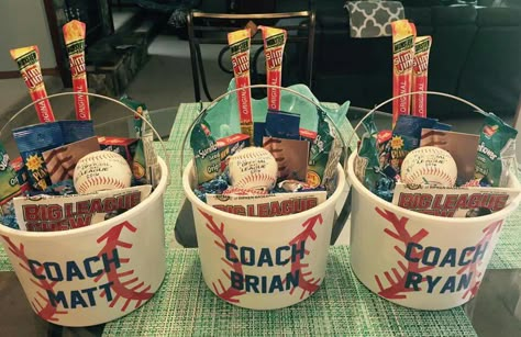 Baseball Coach Gift                                                                                                                                                                                 More Baseball Team Party, Booklover Gifts, Baseball Treats, Baseball Snacks, Team Mom Baseball, Softball Coach Gifts, Baseball Team Gift, Team Snacks, Coach Appreciation Gifts