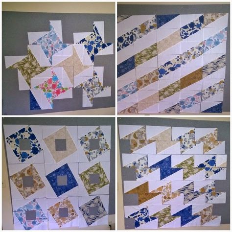 A Quilter's Table: SO Many Choices Modern Quilting Designs, Half Square Triangle Quilts, Scrap Quilt Patterns, Man Quilt, Quilt Block Tutorial, Triangle Quilt, Star Quilts, Scrappy Quilts, Quilt Block Patterns