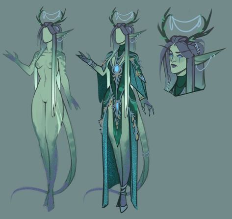 Tiefling With Wings, Trifling Female, Unicorn Satyr, Centaur Armor, Dnd Druid Art, Alien Concept Art Character Design, Tiefling Tail, Green Tiefling, Fae Character Design