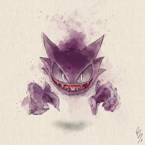 Ganger Pokemon Tattoo, Haunter Pokemon Drawing, Gangart Pokemon Tattoo, Haunter Pokemon Art, Gengar Pokemon Art, Haunter Tattoo, Pokemon Art Draw, Gengar Art, Sprite Character