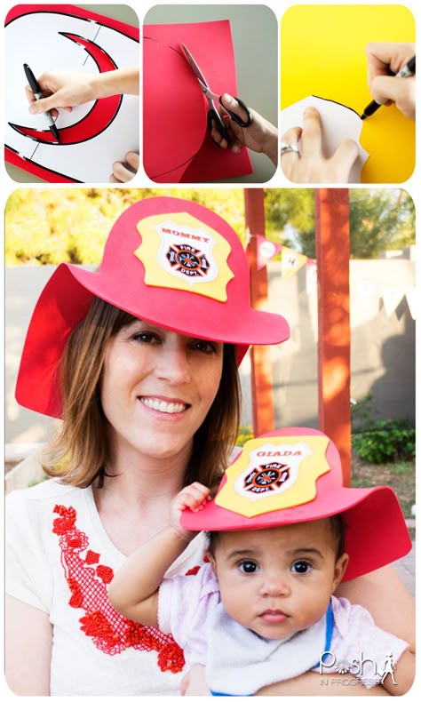 Firetruck Pinata Diy, Fireman Hat Template Free Printable, Fireman Hat Printable, Diy Fireman Hat, Fire Fighter Hat Template Free Printable, Diy Fire Fighter Hat, Diy Firetruck Costume Cardboard Boxes, Fire Truck Craft, Fireman Hat