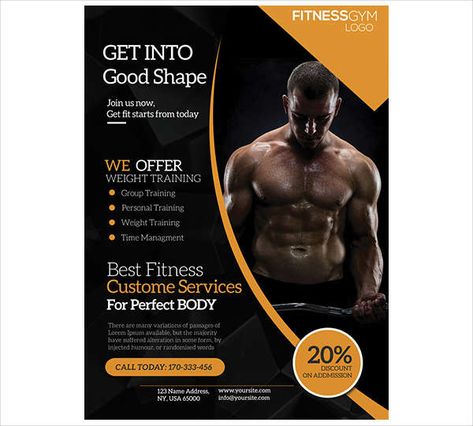 Free Fitness Class Flyer Shape Fitness, Get Into Shape, Newspaper Layout, Fitness Flyer, Free Psd Flyer Templates, Gym Poster, Flyers Design, Flyer Free, Free Psd Flyer