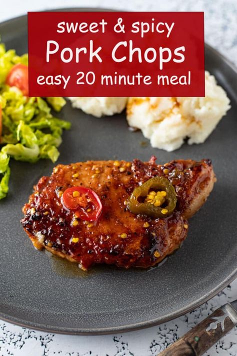 Dinner Recipes With Pork Chops, Spicy Pork Chops, Sweet And Spicy Pork, Shredded Pork Recipes, Asian Pork Recipes, Honey Pork Chops, Pulled Pork Leftover Recipes, Crock Pot Pulled Pork Recipe, Candied Jalapenos