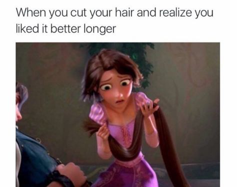 You instantly regret your decision to cut your hair when you look into your bathroom mirror. | 19 Things Everyone Who's Ever Had A Haircut Will Understand Humor Disney, Crush Memes, Disney Memes, Disney Funny, Disney Magic, Bones Funny, Funny Cute, Make Me Smile, I Laughed