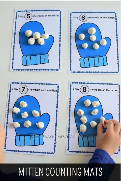 Winter themed counting activities from 1-10 for kids #preschool #math #kindergarten #kidsactivities #homeschool #winter Counting Activities Kindergarten, Winter Math Activities, Math Kindergarten, Winter Activities Preschool, Winter Classroom, Winter Kindergarten, Winter Math, Winter Activities For Kids, Winter Preschool