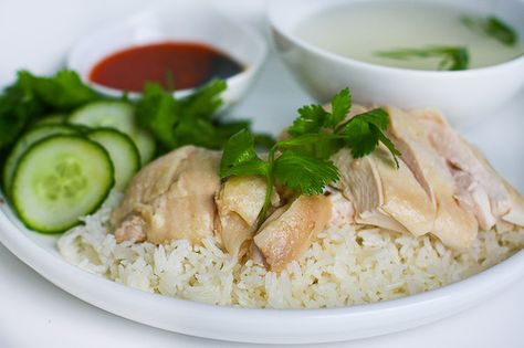 Hainanese Chicken Rice... my favorite thing to order when I travel to Hong Kong