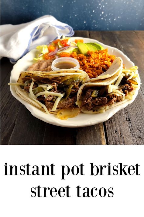 Instapot Brisket Tacos, Mexican Brisket Tacos, Brisket Tacos Instant Pot, Brisket Tacos Crock Pot, Brisket Street Tacos, Pressure Cooker Brisket, Beef Brisket Tacos, Instant Pot Brisket, Brisket Tacos