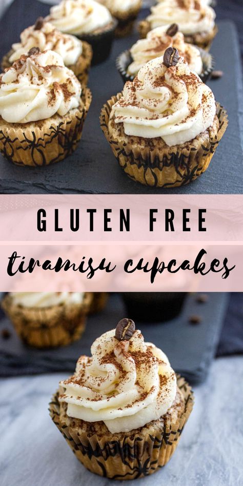 Vegan Tiramisu Cupcakes, Gf Tiramisu Recipe, Gluten Free Tiramisu Recipe, Dairy Free Tiramisu, Gluten Free Tiramisu, Gluten Free Cupcake Recipe, Tiramisu Cupcakes, Gluten Free Cupcakes, Gluten Free Bakery