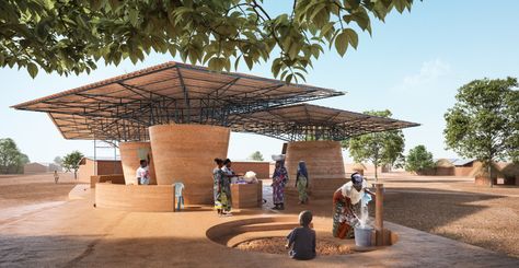 Guabuliga market — tomskampars Namibia Architecture, Ing Civil, African House, Water Projects, Roof Architecture, Vernacular Architecture, Brick Architecture, Roof Structure, Street Design