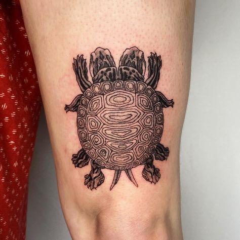 Two Headed Turtle Tattoo, Turtle Drawing Tattoo, Turtles All The Way Down Tattoo, Painted Turtle Tattoo, Shackle Tattoo, Turtle Shell Tattoo, Box Turtle Tattoo, Snapping Turtle Tattoo, Meaningless Tattoos