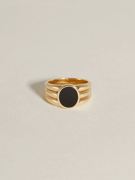 J Hannah, Onyx Signet Ring, Unique Mens Rings, Heirlooms Jewelry, Stone Inlay, Fine Jewelry Collection, Jewelry Inspo, Wide Bands, Signet Ring