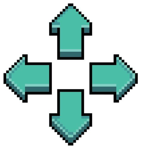 Pixel art video game direction arrow button, direction key vector icon for 8bit game on white background Pixel Art Video, Direction Arrow, Game Icon Design, Up Arrow, Iconic Cars, Pixel Animation, Button Game, Pixel Art Characters, Pixel Design